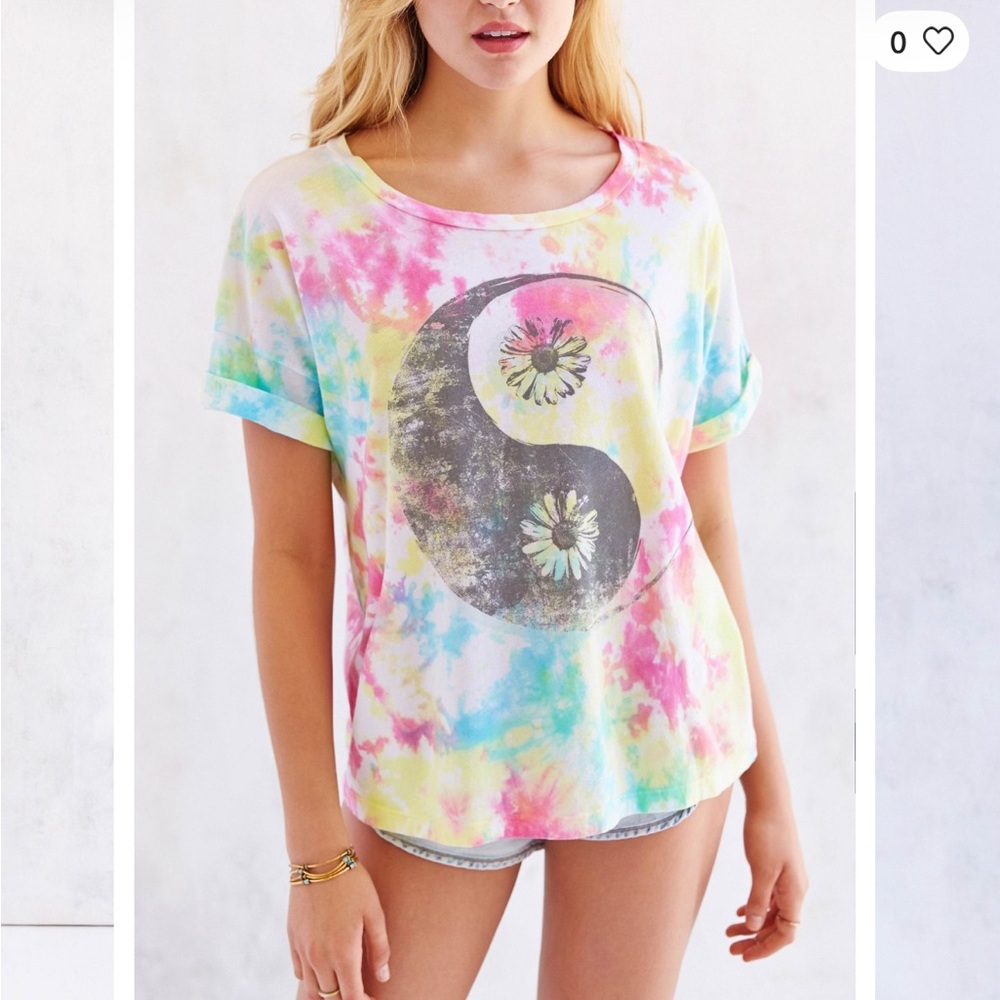 UO Tie Dye flower Yin Yang tee